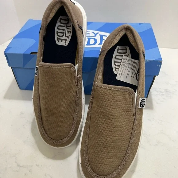 Hey Dude Brown and White Casual Slip-On Loafers - Picture 12 of 15